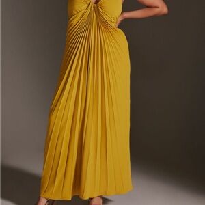 Anthropologie Yellow Gold Maxi Dress
